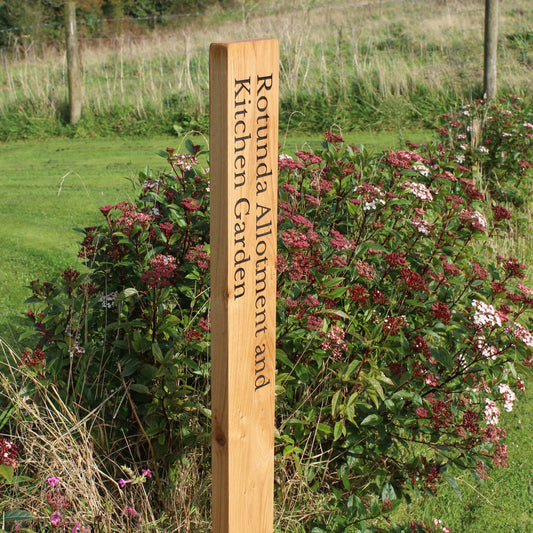 Solid Oak Wide and Tall Allotment Sign Post