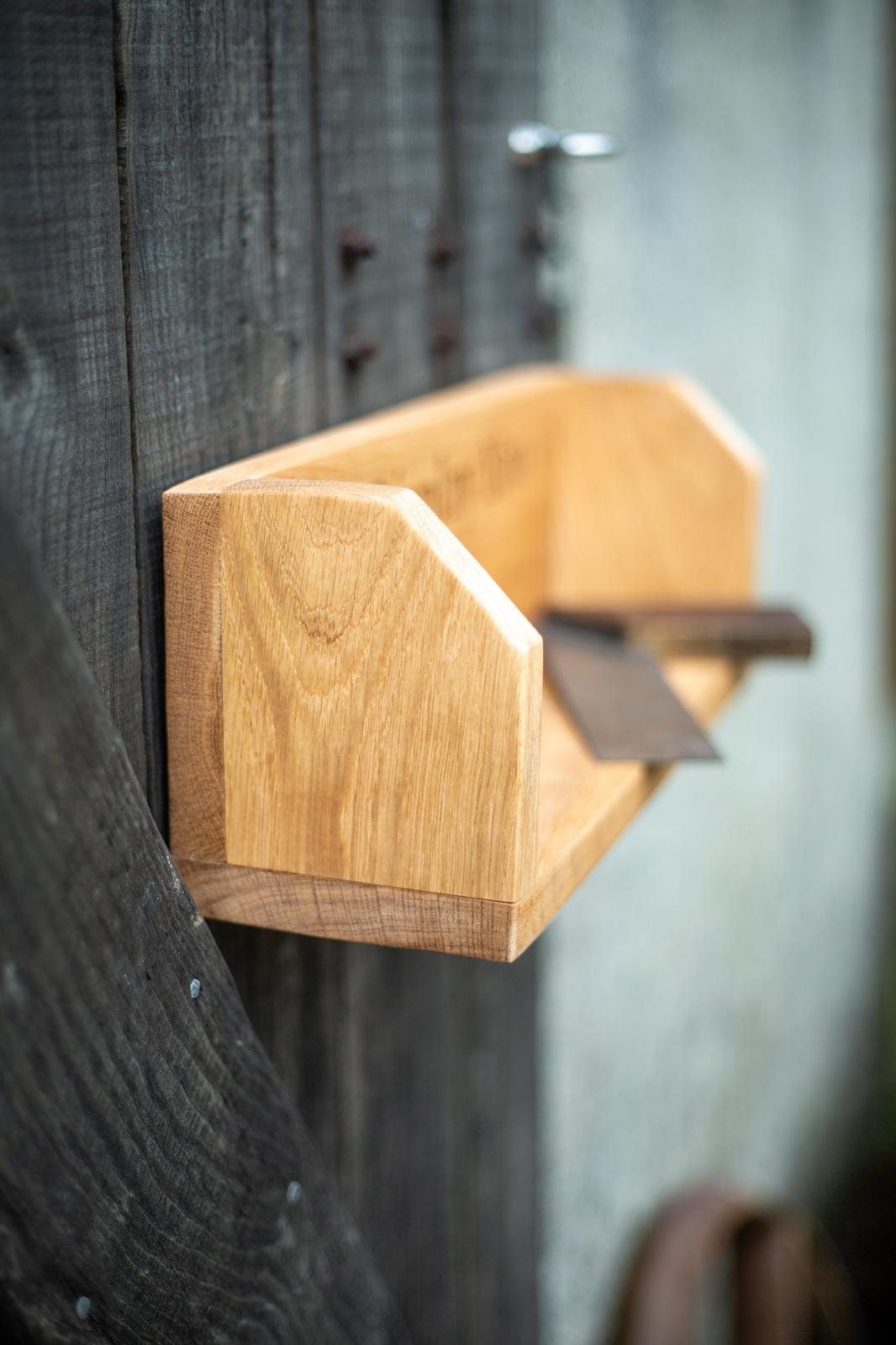 Custom Farmhouse Style Engraved Oak Shelf