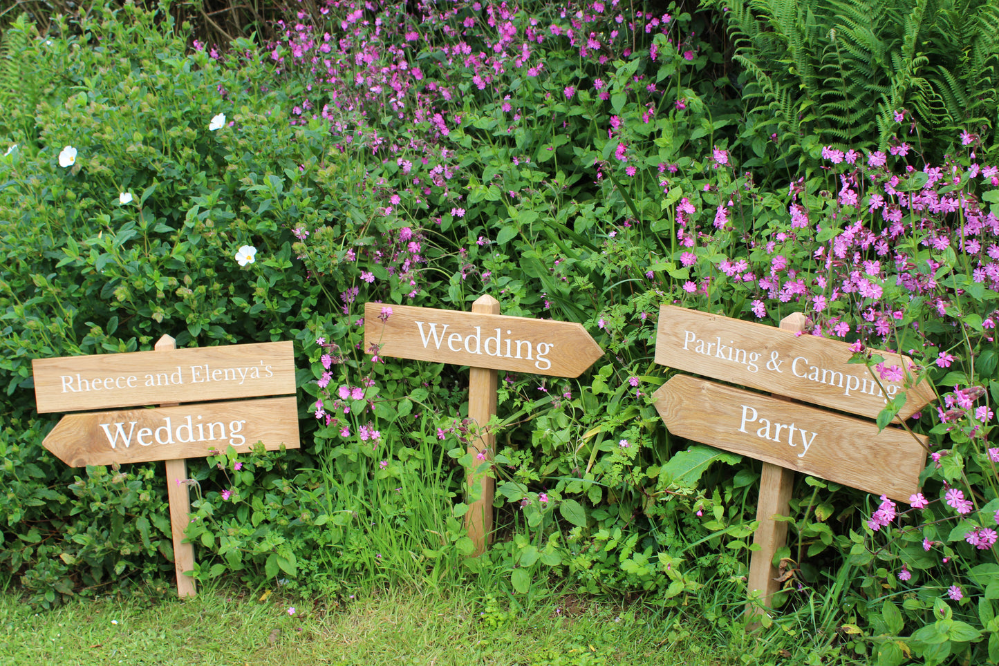 Country Lane Wooden Wedding Signage