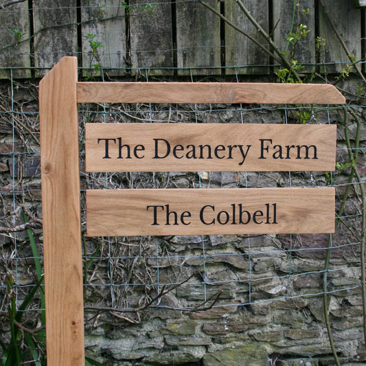 Engraved Two Tier Hanging Signpost