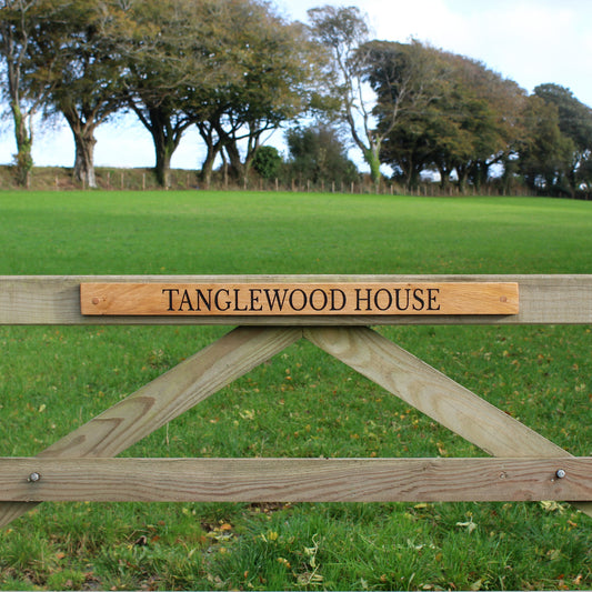 Classic Engraved Wooden Gate Sign