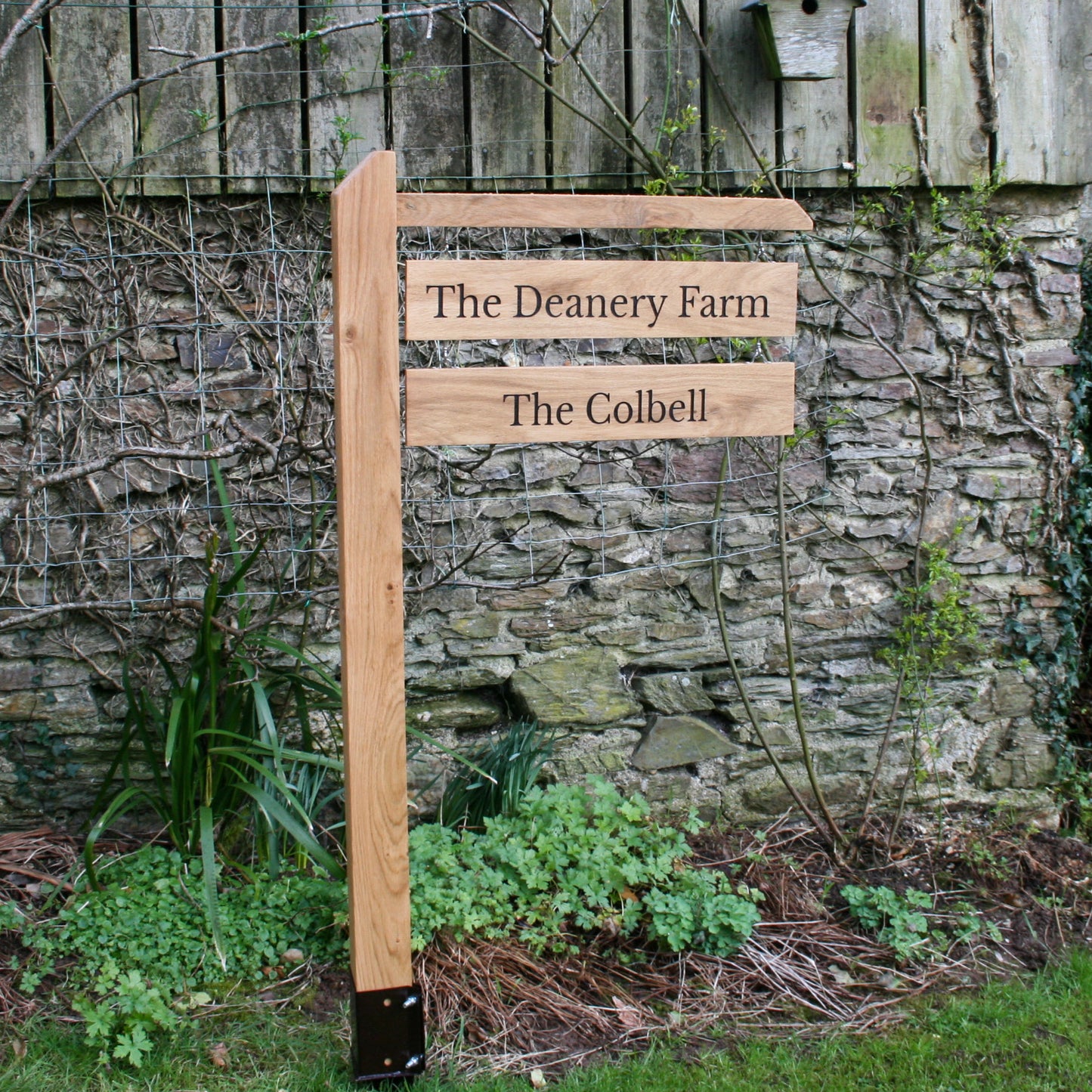 Engraved Two Tier Hanging Signpost