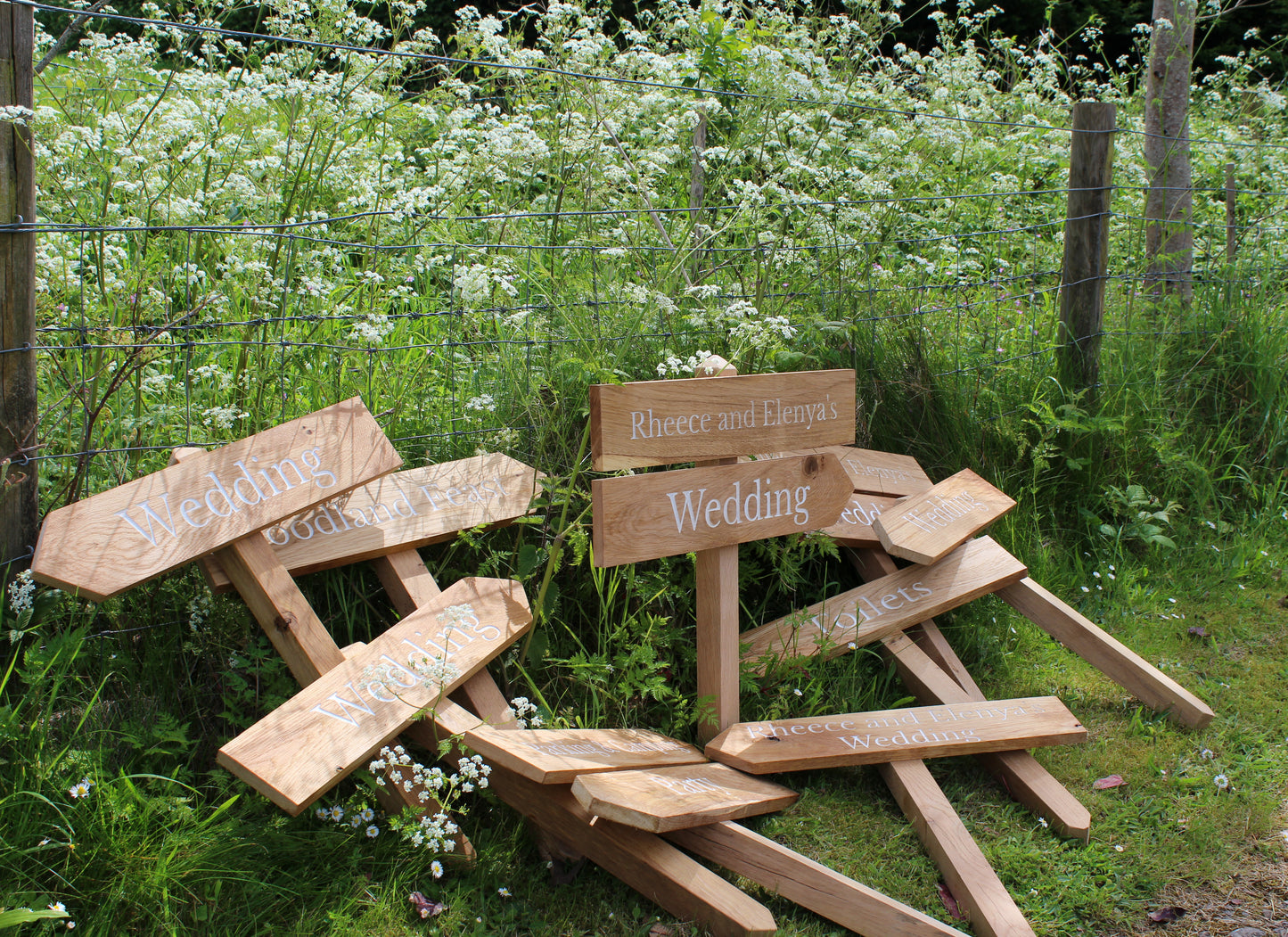 Country Lane Wooden Wedding Signage