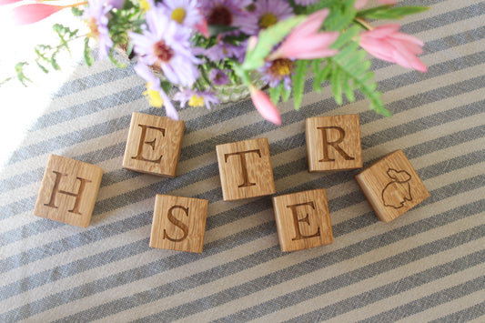 Personalised Wooden Baby Name Blocks