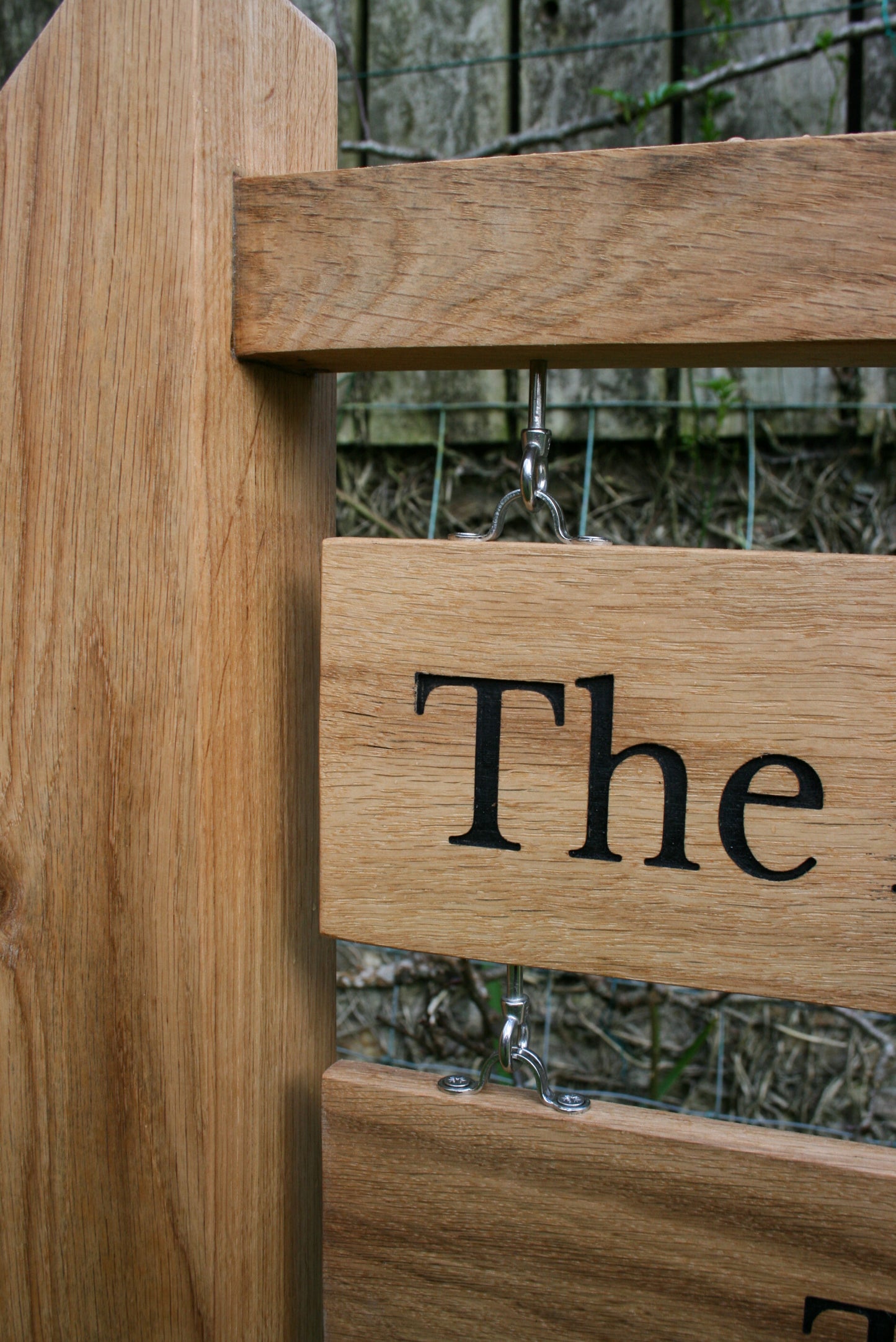 Engraved Two Tier Hanging Signpost