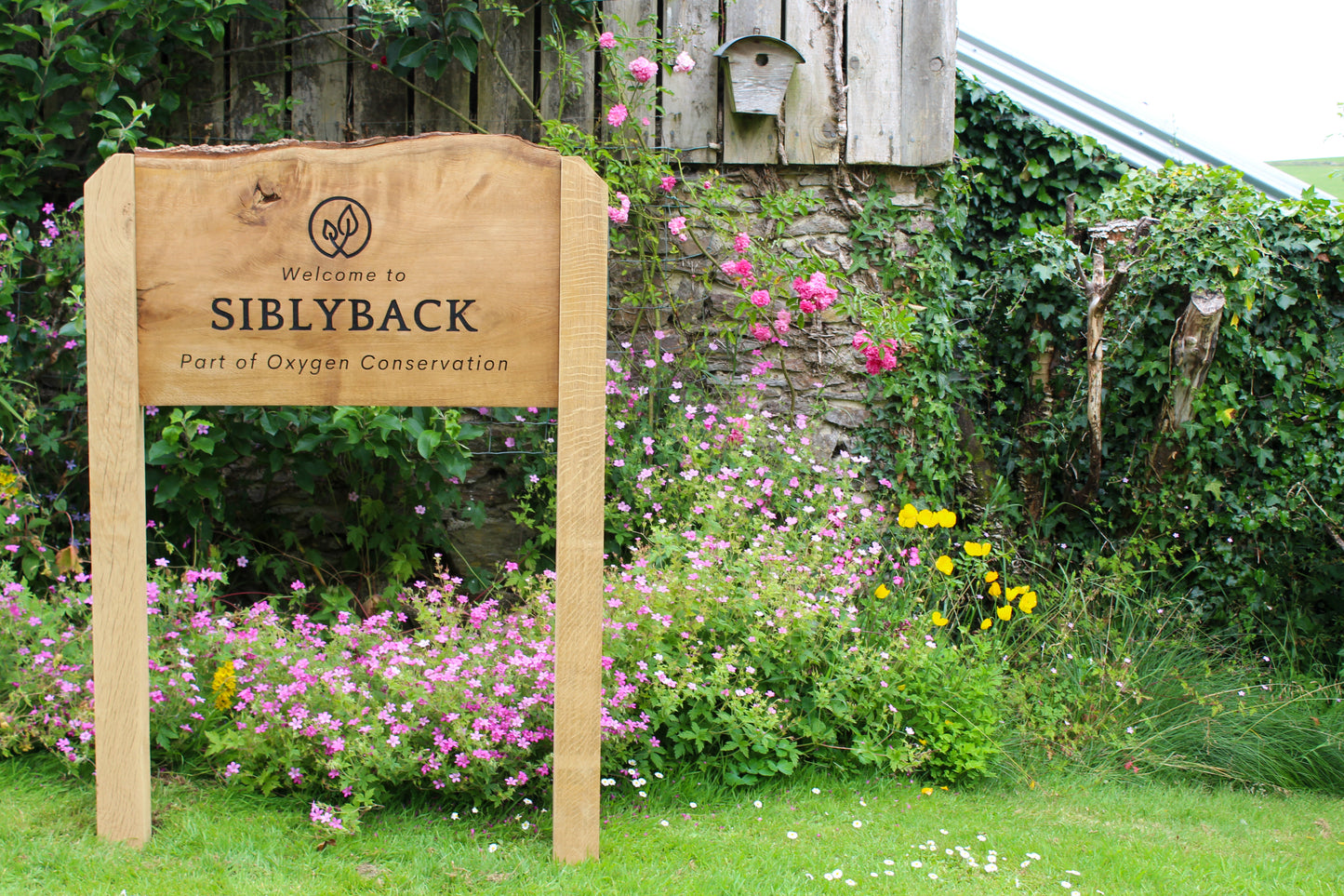 Engraved Live Edge Oak Wooden Sign