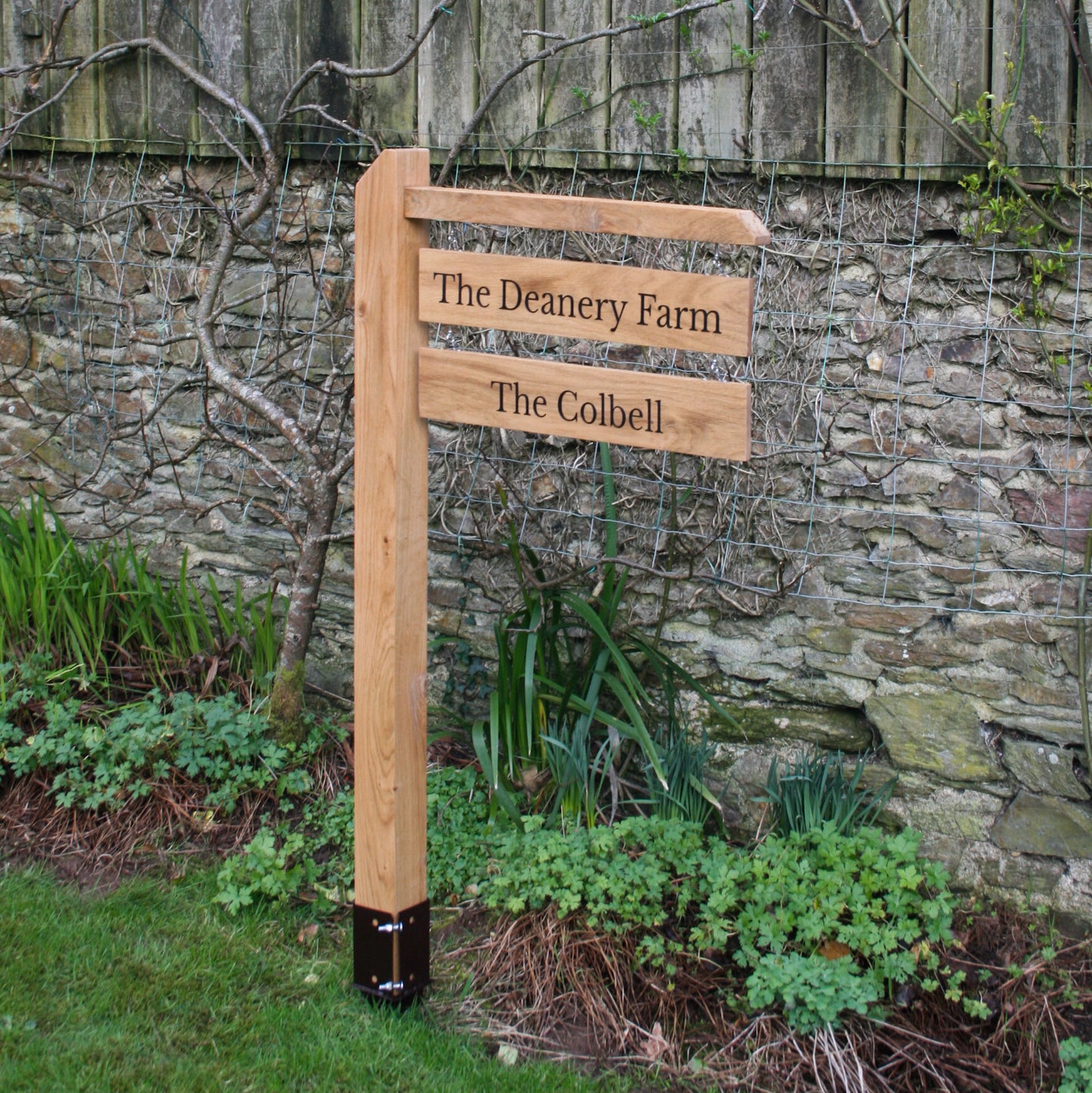 Engraved Two Tier Hanging Signpost