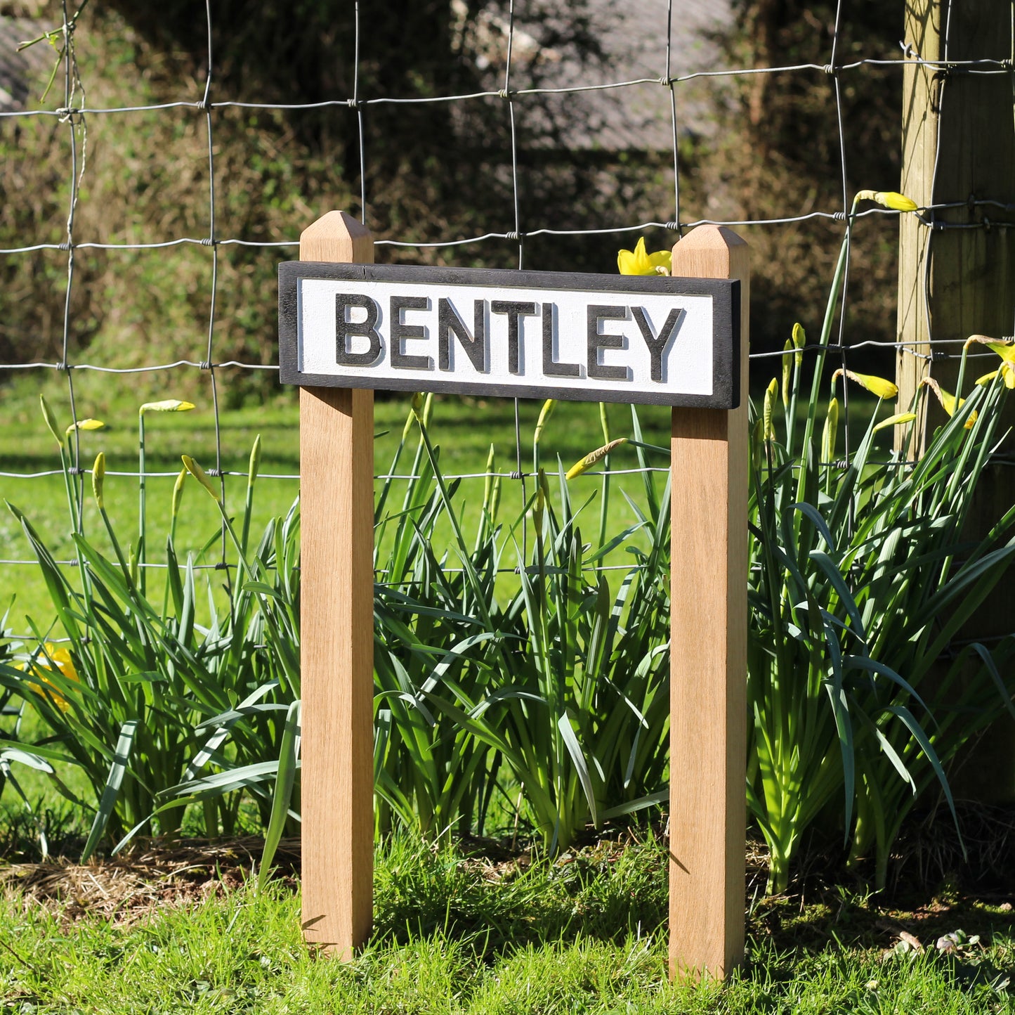 Bold Contrast  Personalised Wooden House Sign